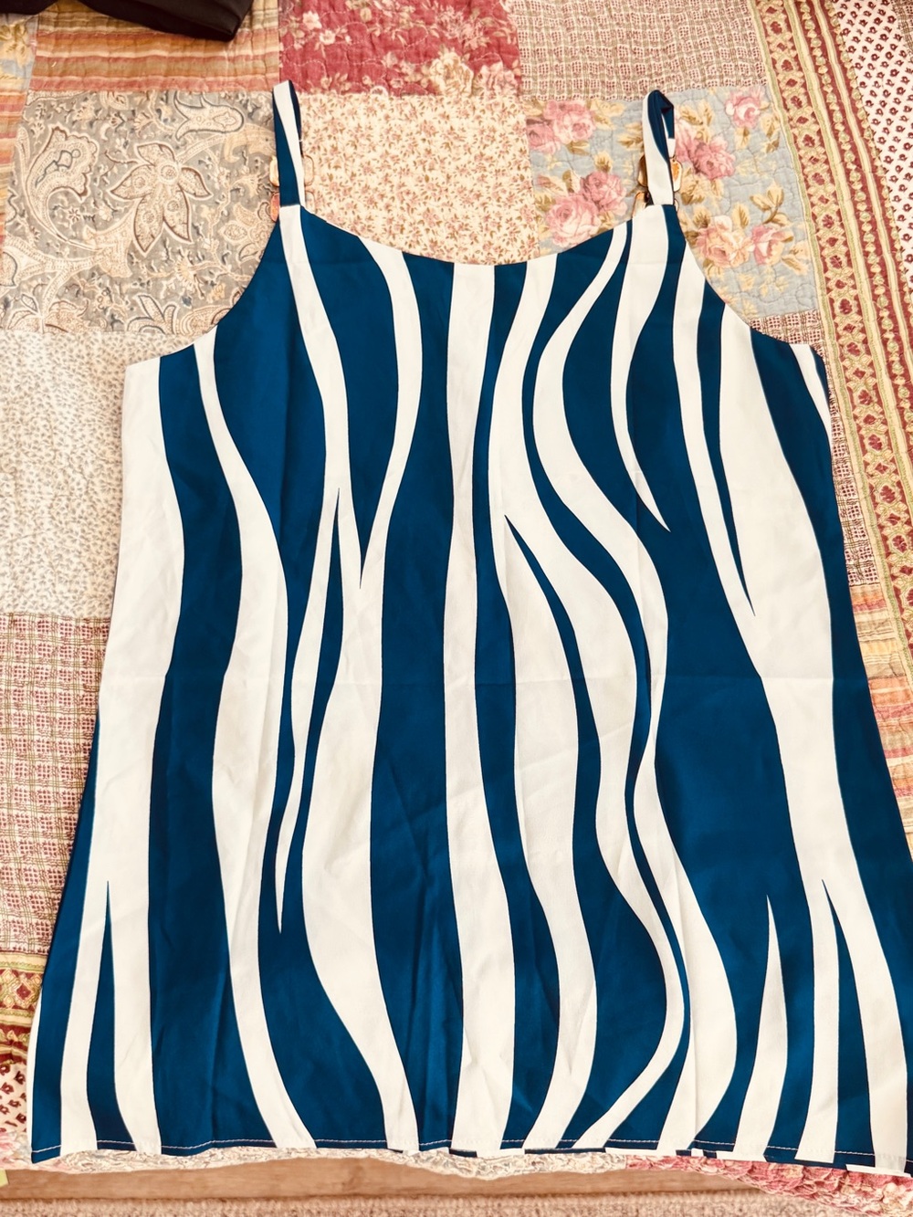 Girls Blue & White Striped Tank Dress